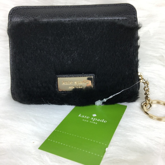 Black Cat Wallet w/ Faux Fur by Kate Spade - Picture 2 of 6